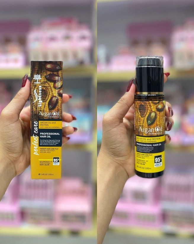 روغن مو آرگان لایتنس شیشه ای اصلی