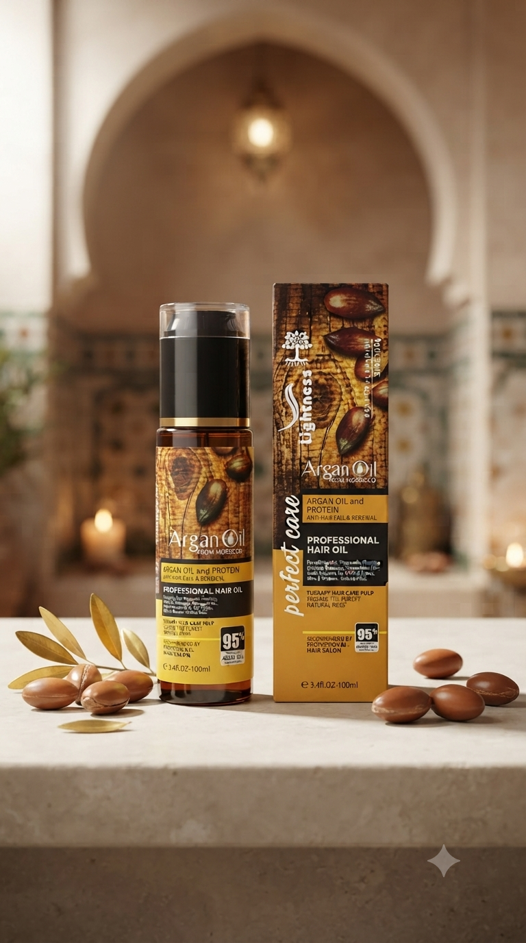 روغن مو آرگان لایتنس شیشه ای اصلی